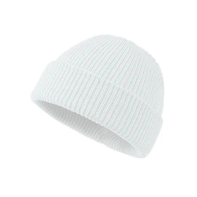 Solid color knitted woolen hat for men and women, hip-hop melon skin hat suitable for keeping warm and cold in autumn and winter
