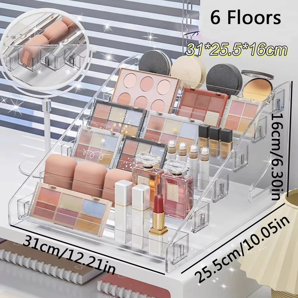 3/4/5/6/7 Layers Acrylic Nail Polish Display Rack Transparent Cosmetic Organizer Multi-layer Simple Mounting Rack Stand Holder