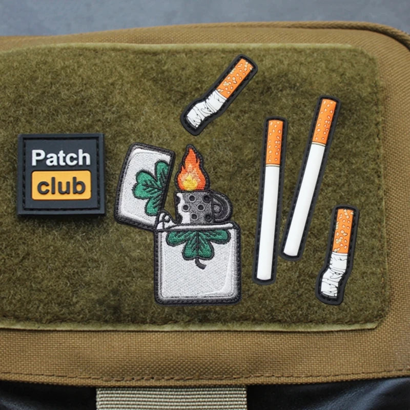 Oeteldonk Emblem 2024 Cigarette PVC Hook & Loop Patch Somke Armband Tactical Backpack Stickers Personality Creative Morale Badge