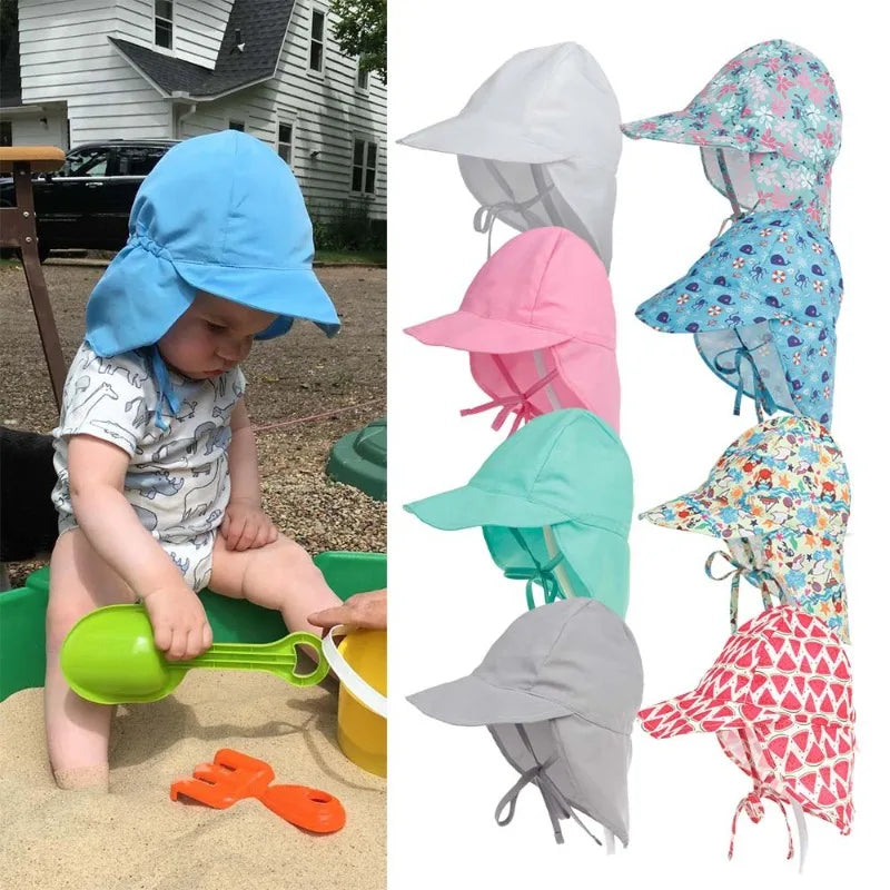 Quick-drying Children's Bucket Hats For 3 Months To 12 Years Old Kids Wide Brim Beach UV Protection Outdoor Essential Sun Caps