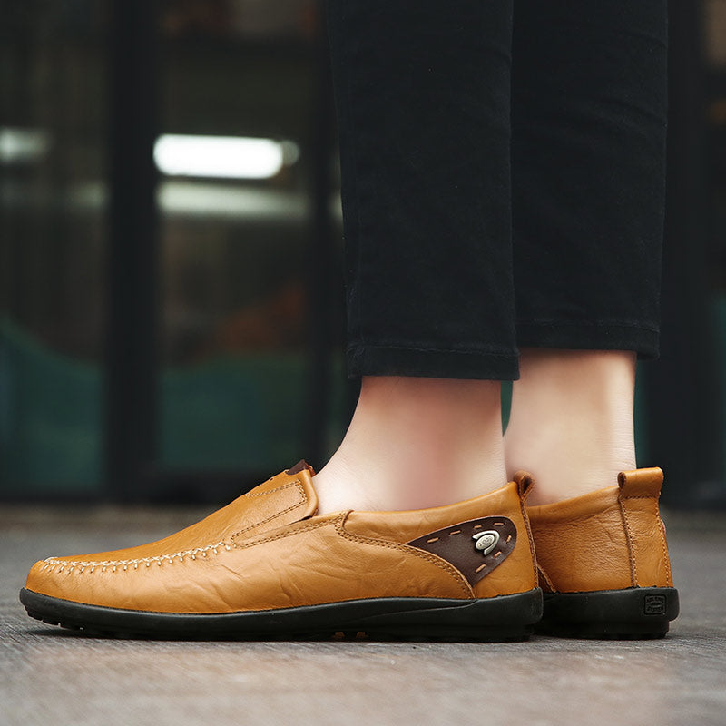 Herrenschuhe Casual Luxus-Marke Echtes Leder Italienische Herren Loafers Mokassins Slipper Herren Mokassins Schwarz Braun Übergröße 47