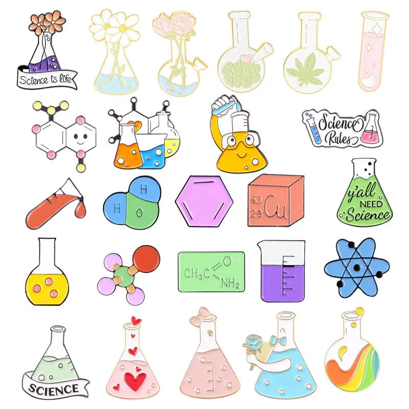 Experimental Chemistry Series brooch Enamel Pin Jacket personality accessories Friends and children cute Gift