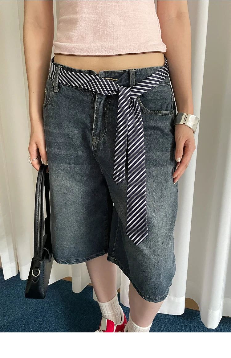 Fashionable Korean Style Simple Striped Belt For Women Minority Personality Long Strip Retro Hot Girl Style Academic Style