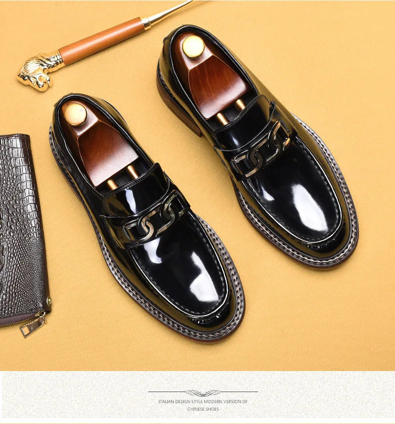 Luxury Slip on Dress Shoes Men Genuine Leather Italian Loafer Shoes for Men Black Brown Brand Formal Oxford Men Casual Shoes