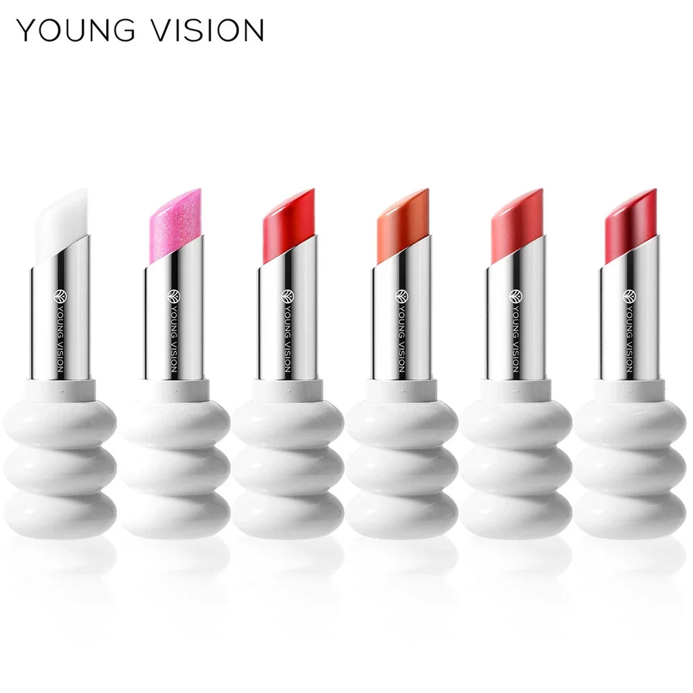 YOUNG VISION 6 Farben Feiner Schimmer Pflegender Leichter Lippenstift Lang anhaltende Farben Leicht aufzutragender feuchtigkeitsspendender Lippenstift