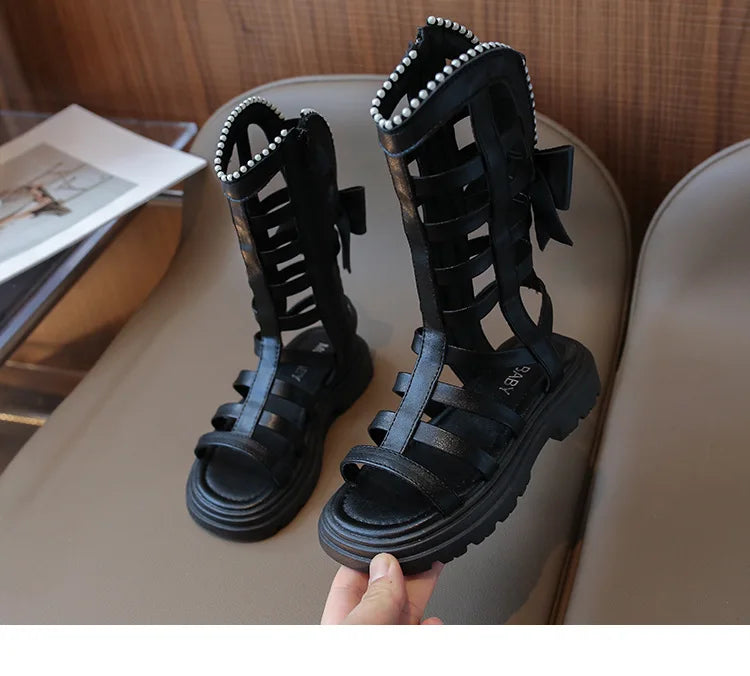 Children Sandals High-top Kids Girls Sandals Baby Sandals High Quality Flat Cut-Outs Beach Sandals