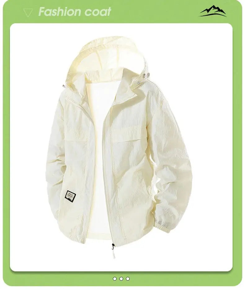 Plus Size 8XL UPF 50+ Summer Hiking Jacket Men Waterproof Quick Dry Camping Windbreaker Trekking Fishing Outdoor Anti UV Clothes