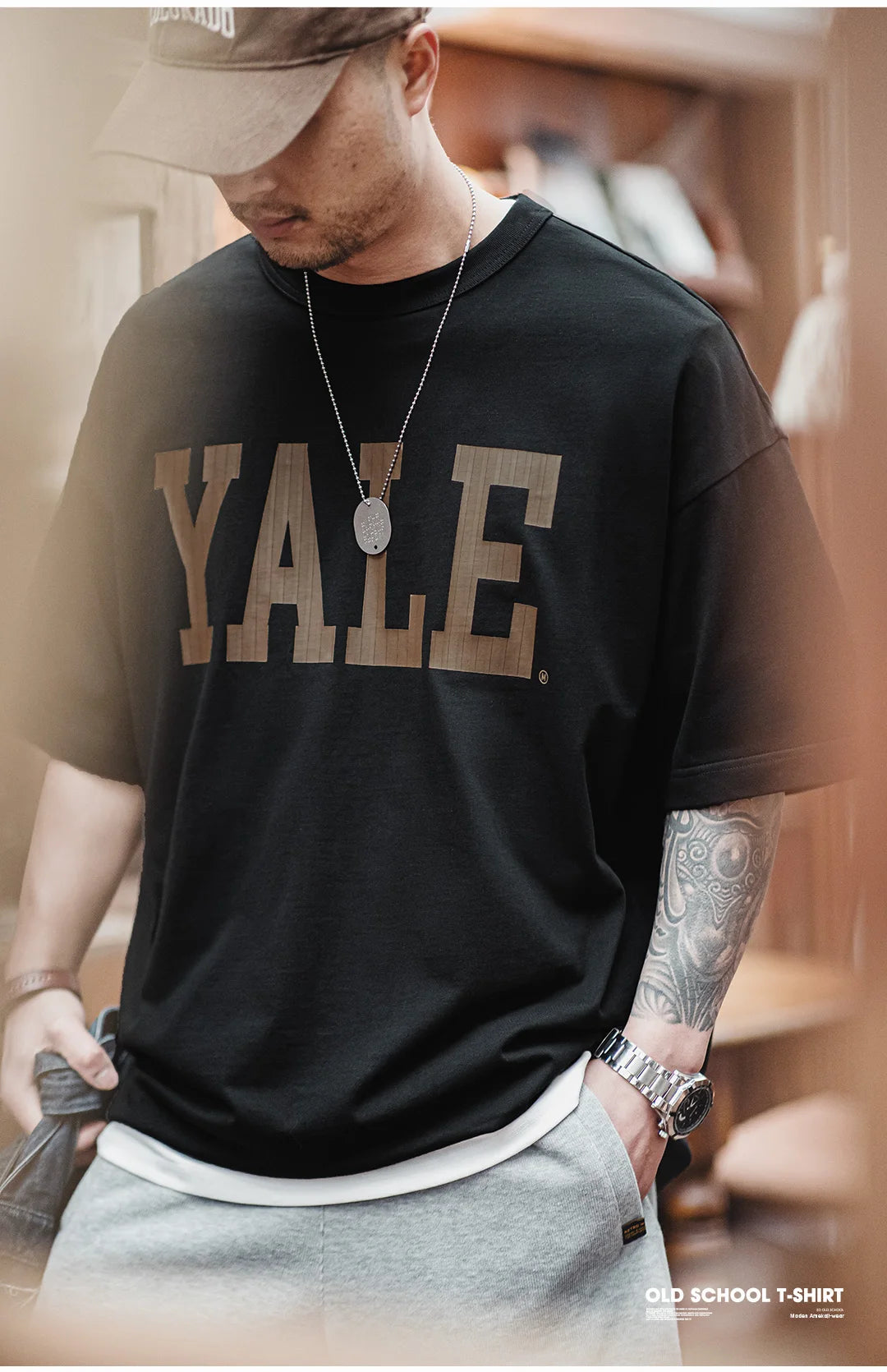 Maden Letter Print O-Neck T-shirts Men College Style Basic Top Cotton Short Sleeve Tees Men's Summer Casual T Shirt Black Shirts