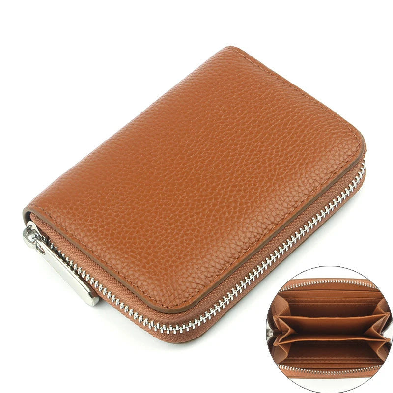 New 2025 Women's Genuine Leather Wallets Fashion Short Wallet Multifunction Purses Card Holder Candy Color Clutch Bags B380