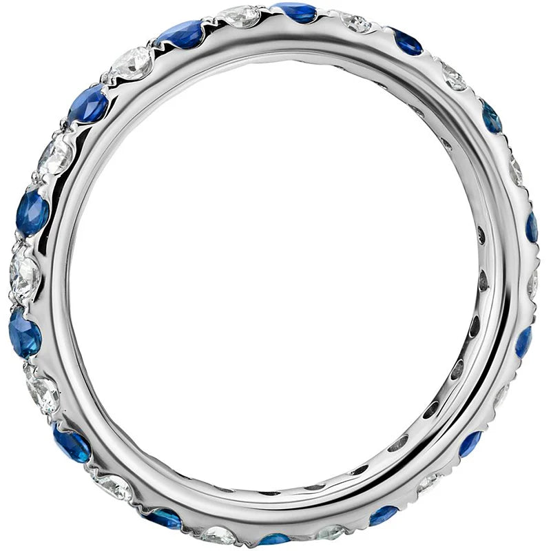 Huitan Simple Stylish Finger-ring for Women Blue/Crystal Cubic Zirconia Fashion Contracted Female Accessories Versatile Jewelry