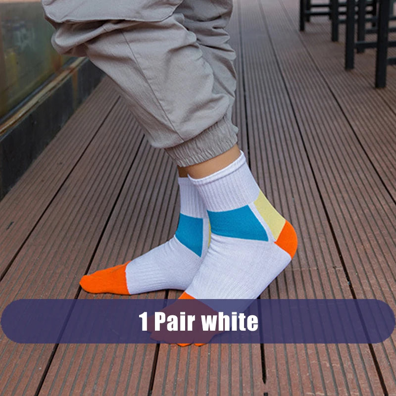 Mans Five Finger Socks Sport Compression Cotton Anti-Bacterial Breathable Warm Outdoor Travel Bike Run Toe Short Socks Student