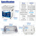 Ultrasonic Cleaner Glass Jewelry Watch Tools 1L 40KHz Ultrasonic Cleaning Machine 60W 120W Ultrasound Bath Degas Semiwave