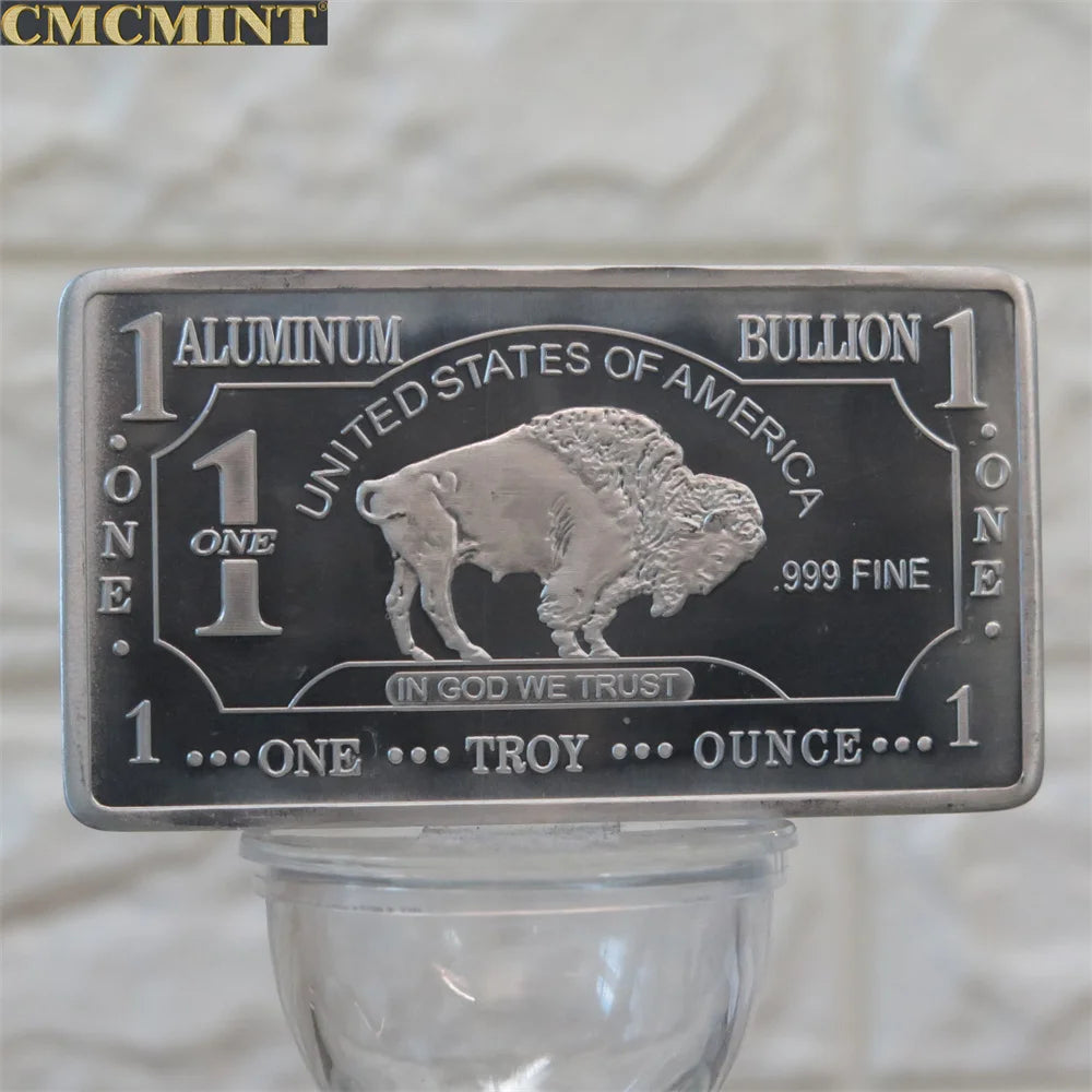 Customized Metal Buffalo Series Challenge Coin 1 Oz .999 Aluminum Buffalo Bar Pure Copper Buffalo Bar With Cmcmint On The Back