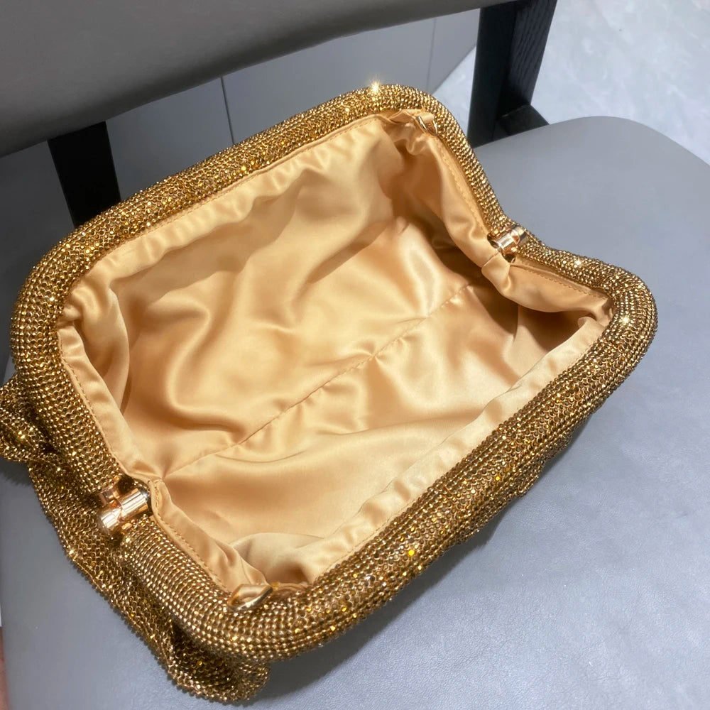 Glänzende Strasssteine, handgefertigte Abend-Clutch-Taschen, neue Faltbörsen und Handtaschen, Luxus-Designer-Hochzeitsfeier, hohe Qualität