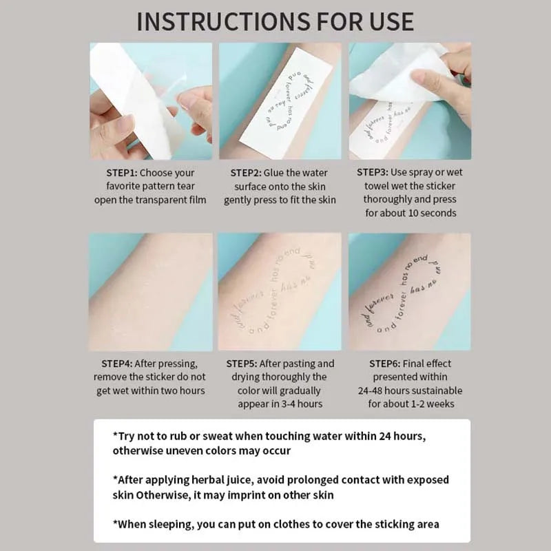Simple Poem Waterproof Temporary Tattoo for Arm and Wrist, Long-Lasting, Realistic Fake Tattoo for Men and Women