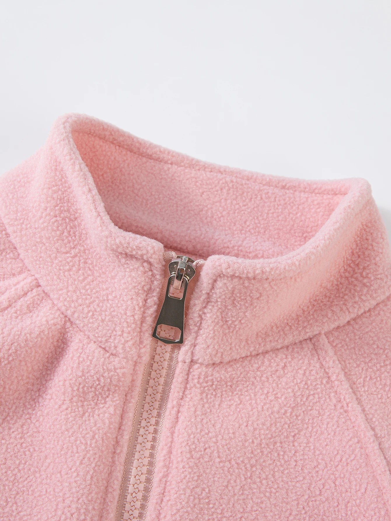 Girls Boys Autumn Winter New Hoodie Warm Leisure Tops Zipper Pullover Solid Color Long Sleeve Stand Collar Design  