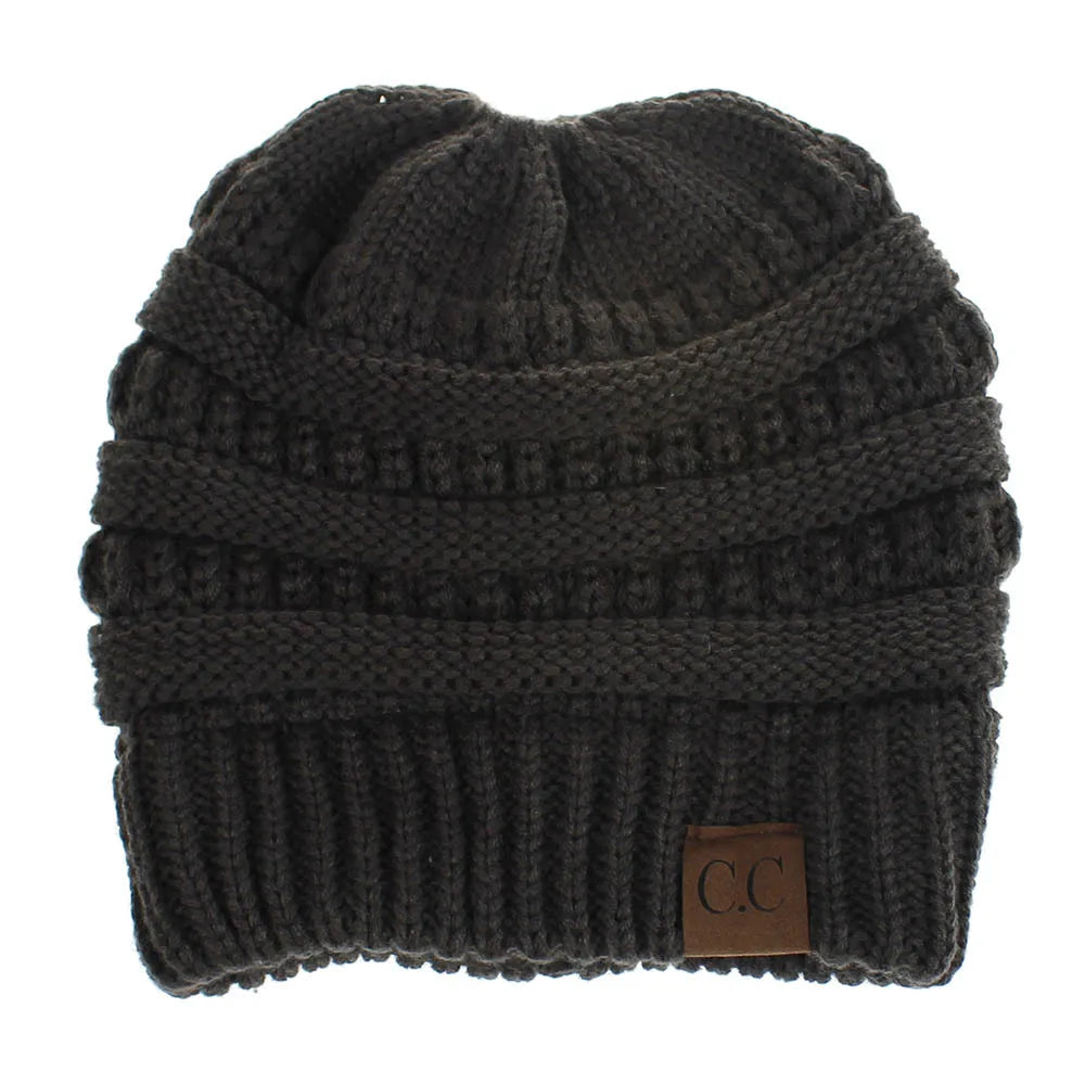 New Outdoor Warm Winter Woolen HatsAcrylic Open Horsetail HatsCold-Resistant High Ponytail Hats for Men and Women