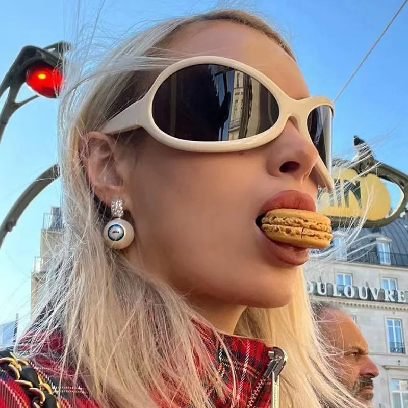 DOHOHDO UV400 Fashion Irregular Round Sunglasses For Women Men Vintage Designer Ladies Sun Glasses Ins Trending Female Shades