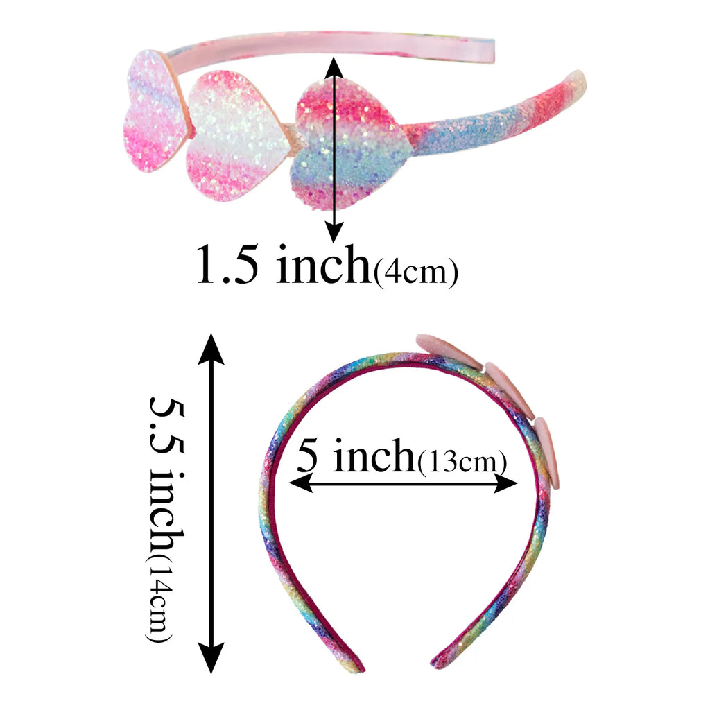2023 Fashion Girls Glitter Hair Bands Cute Colors Hair Hoop Hairbands Lovely Bow Stars Headbands For Kids Gifts Hair Accessorie