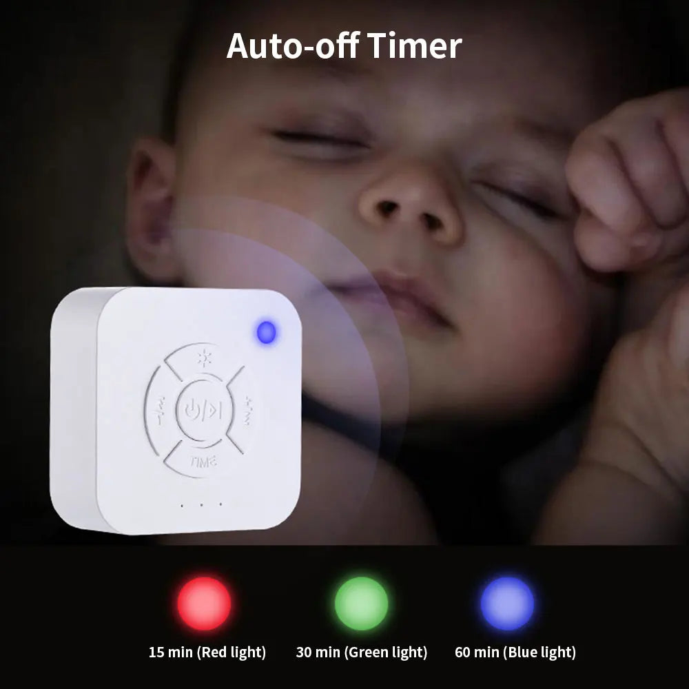Mini White Noise Sound Machine Sleep Soother With 9 Soothing Sounds Breathing Light Timer Type-C Charging For Baby Adult Travel