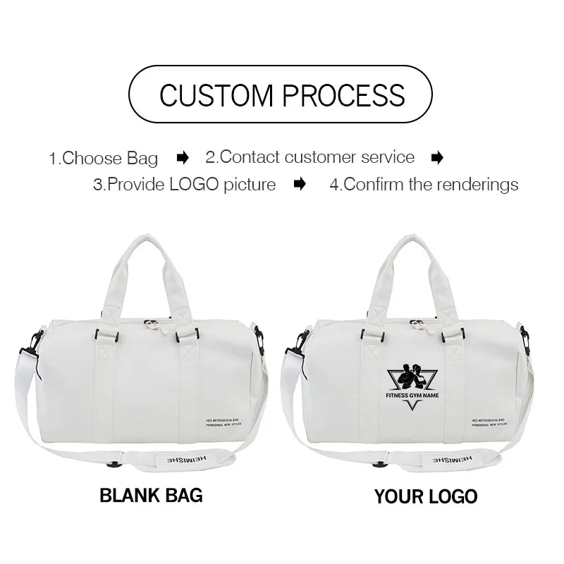 Men Gym Bag custom logo Large Dry And Wet Fitness Handbag Male Female Sports bag personality customization PU Leather Travel bag
