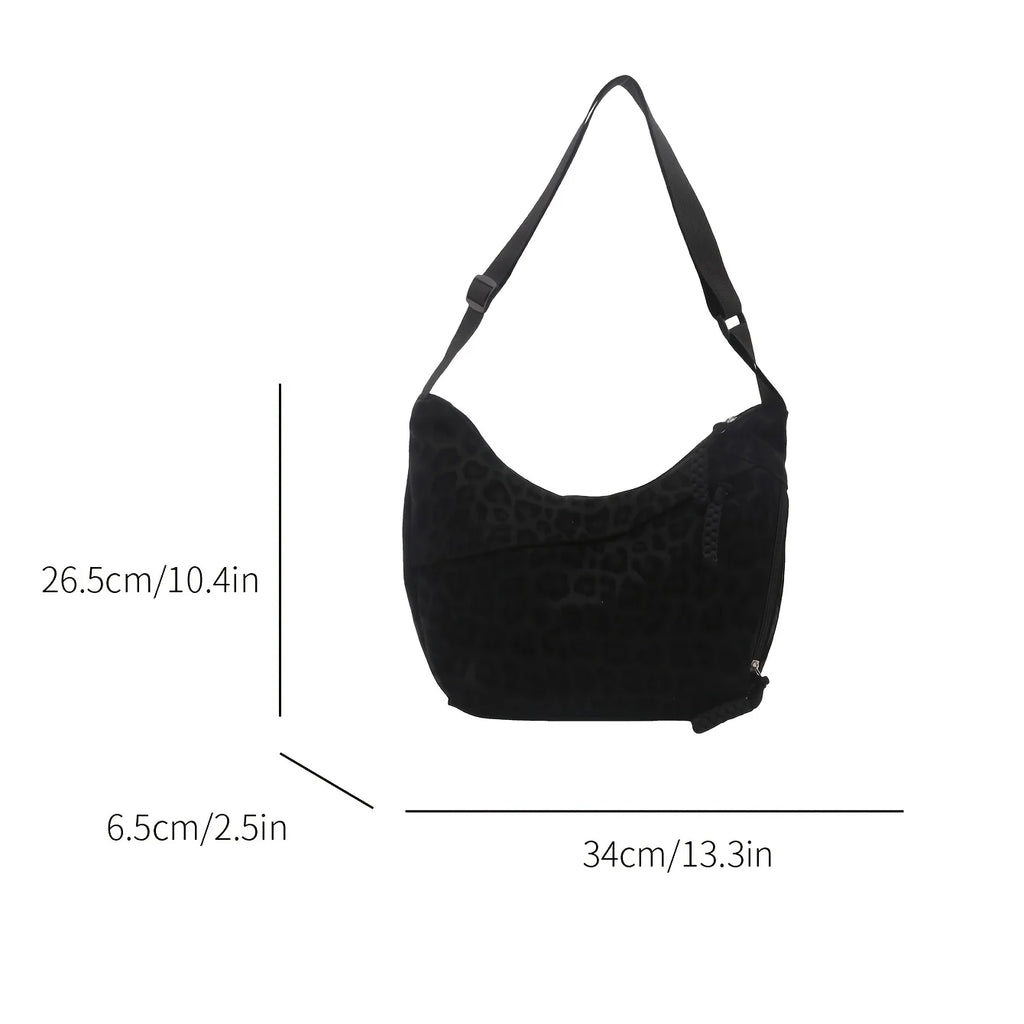 1pc Leopard Print Crossbody Bag for Women, Trendy Casual Shoulder Purse with Adjustable Strap, Fashionable Zipper Pocket Purse