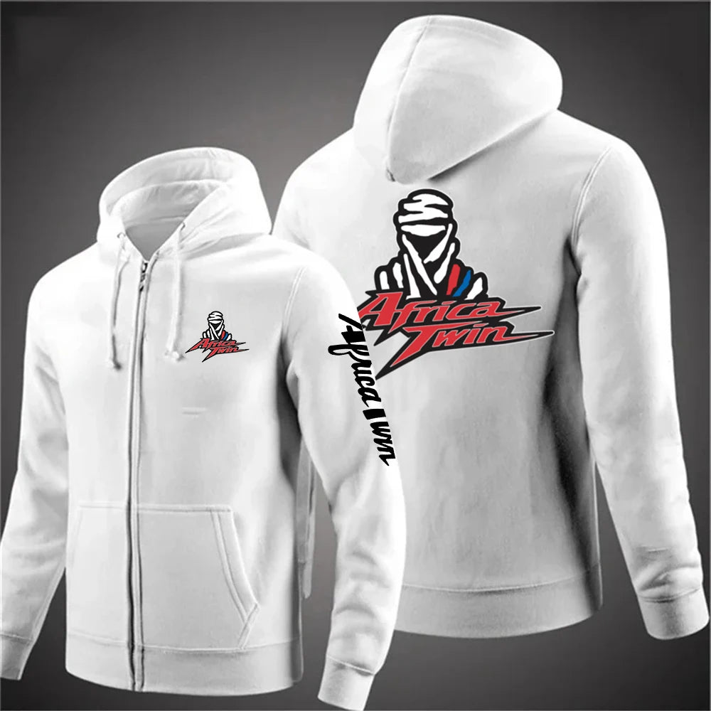 2025 Japan Motorcycle Africa Twin Crf 1000L Men Solid Color Zipper Long Sleeve Jackets Fashion Casual Sweatshirt Pullover Hoodie