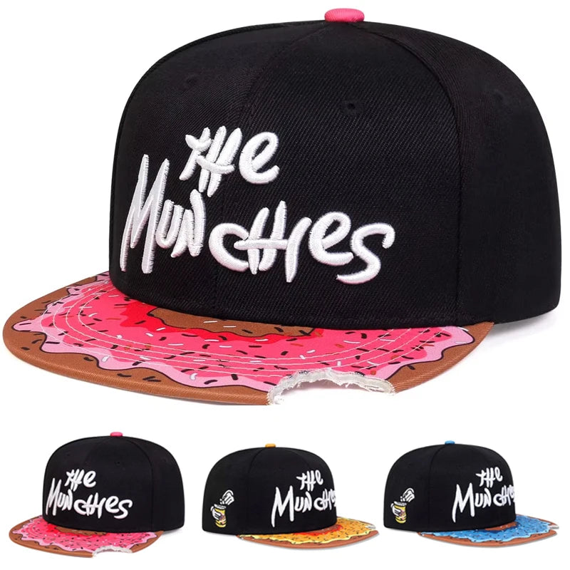 Unisex THE MUNCHIES Embroidery Hip-hop Hats Spring Autumn Adjustable Casual Snapback Baseball Caps Outdoor Sunscreen Hat