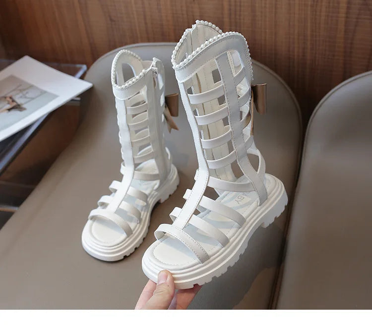 Children Sandals High-top Kids Girls Sandals Baby Sandals High Quality Flat Cut-Outs Beach Sandals