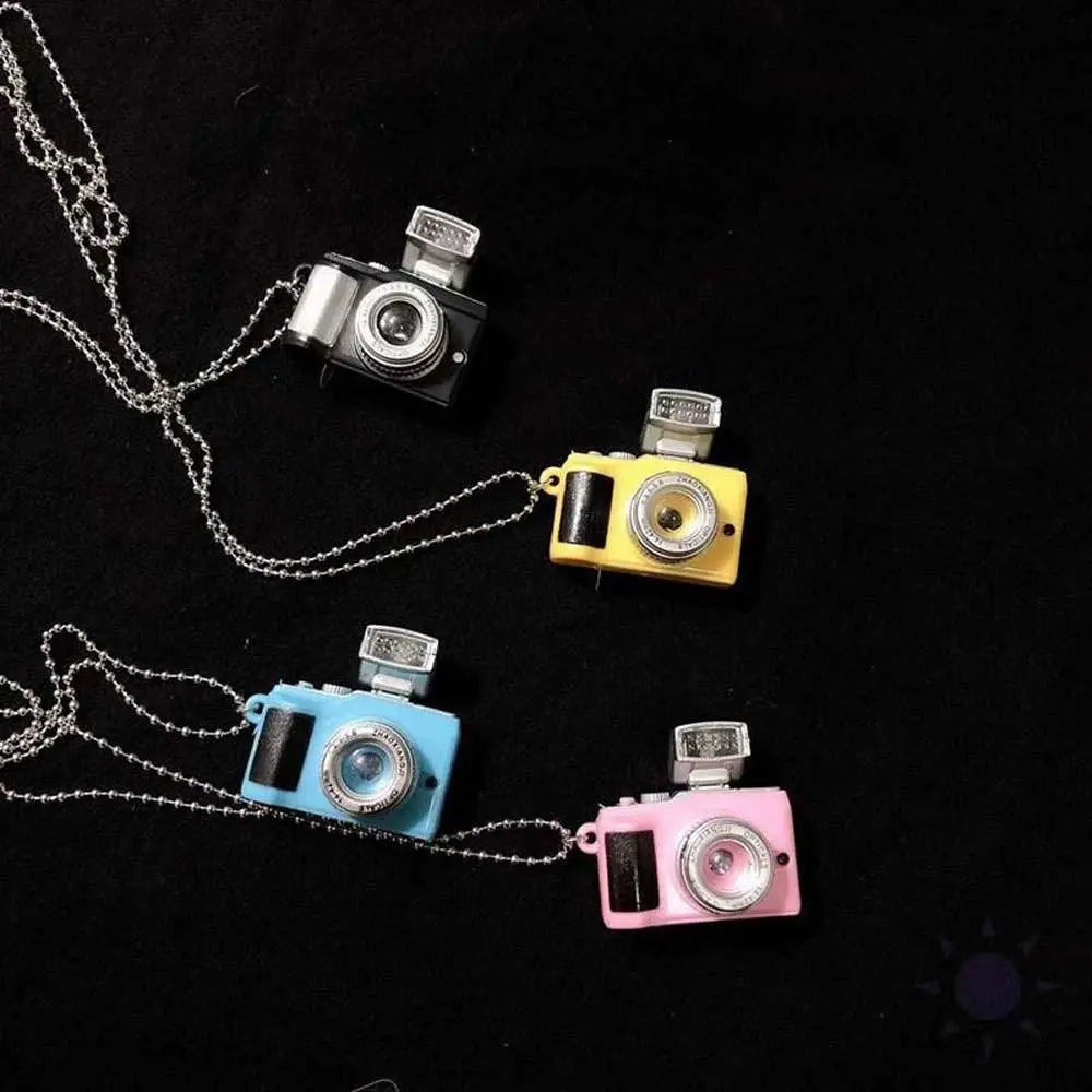 Couple Models Unisex Flash Camera Men Luminous Sweater Chain Music Pendant Fashion Jewelry Necklace