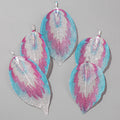 Electroplated Metal Leaves Pendent 5Pcs Colorful Alloy Metal Leaf Charm Jewelry Accessories For Making DIY Necklace Earring