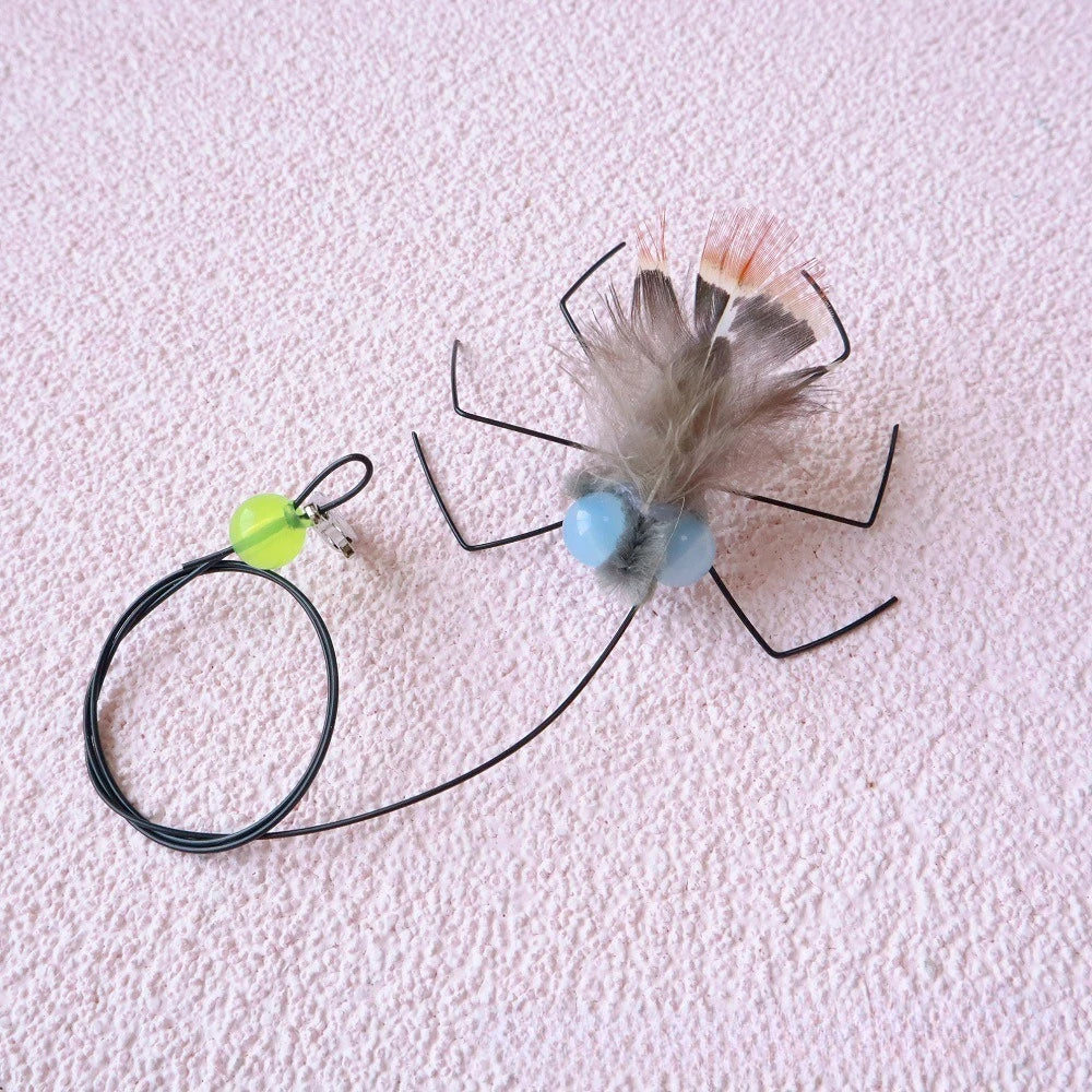 2pcs random color Simulation Small Flying Insects Replacement Accessories for Cat Teasers Toys Kitten Feather Toys Pet Supplies