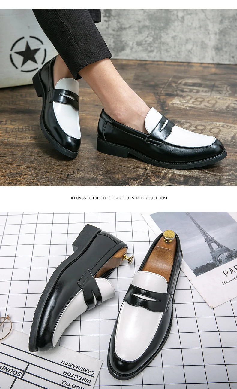 Classic Formal Leather Shoes Men Retro Casual Business Shoes Men Slip On Social Men's Dress Shoes Leather Loafers Male