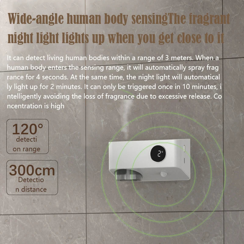 Mi Intelligent Aromatherapy Machine Human Body Induction Wall-Mounted No Drill Diffuser USB Rechargeable 3-Speed Bathroom Light
