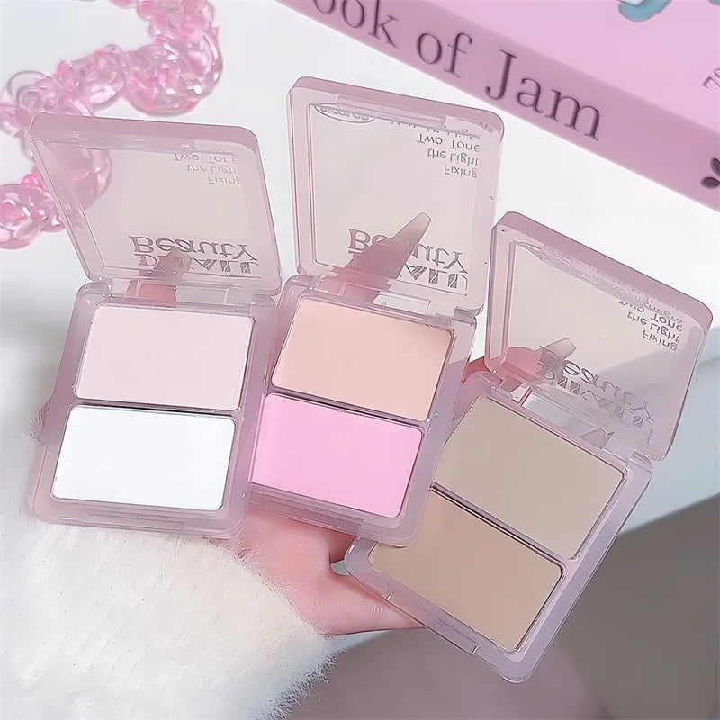 Two-tone Highlight Shading Powder Contour Palette Natural Matte Brighten Skin Blusher Bronzers Shaping Face Nose Shadow Makeup