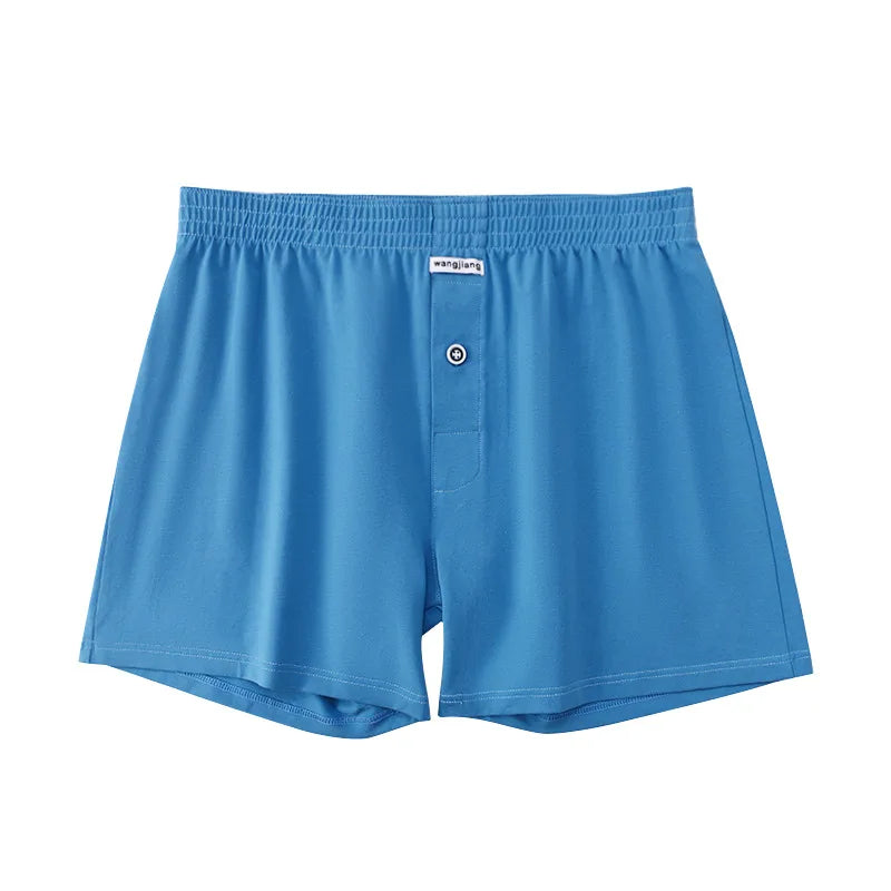 Men Casual Summer Elastic Waist Solid Shorts Printed Clothing Solid Color Shorts Japanese Style Cotton Home Shorts