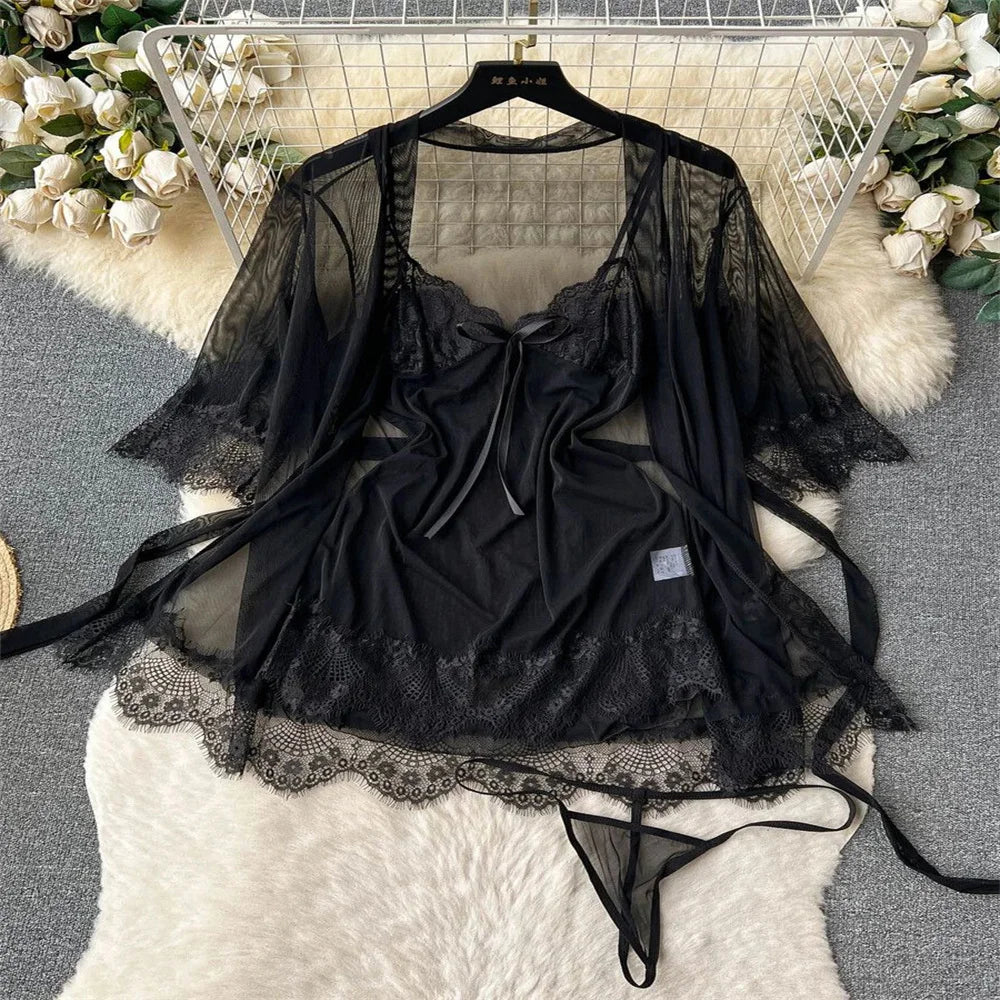 Sexy Cute Sweet Lace Backless Jumpsuit Women Slim Fit Bodysuit Girl Strap Bow knot Cosplay Hot Sweet Bow Ribbon Lingerie Dress