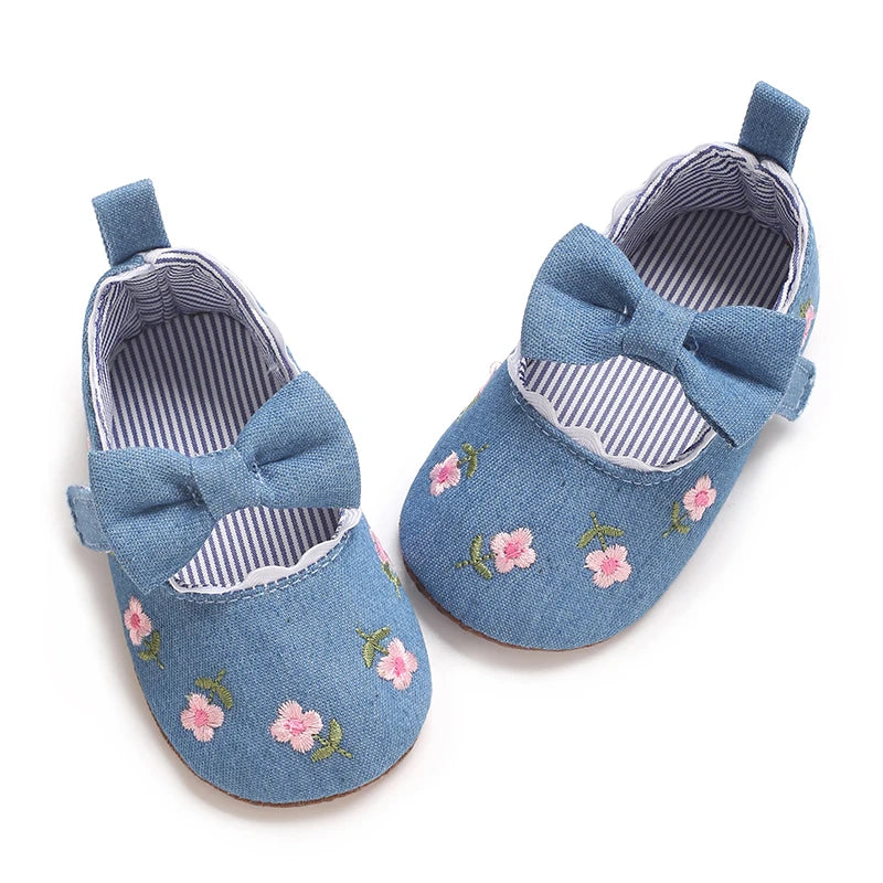 Flower Princess Shoes Baby Shoes Baby Shoes Sneakers Soft soled Sneakers Single Shoes Cloth Shoes