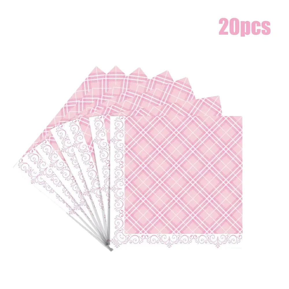 New Pink Swan Ballet Theme Party Disposable Tableware Paper Plates Napkins Princess Girls Happy Birthday Party Decor