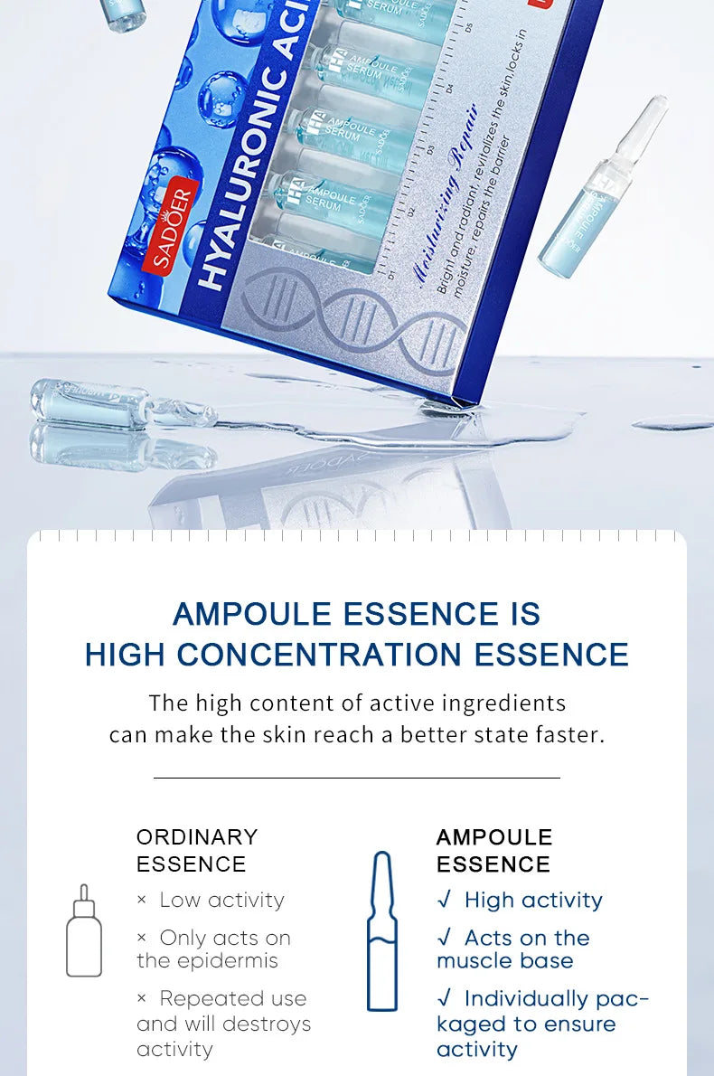 7pcs/Kit SADOER Ampoule Vitamin C 24K Gold Hyaluronic Acid Serum Anti Wrinkle Moisturizing Whitenting Hydrating Facial Essence