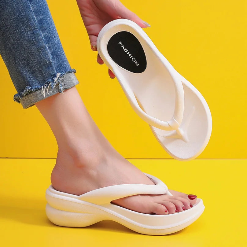 Woman House Heel Slipper Wedges Cloud Sandals Summer Soft Flip Flops Beach Slides Home Garden Shoe Outdoor Ladies Female Girls