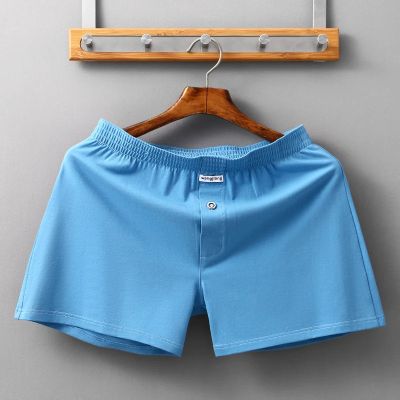 Men Casual Summer Elastic Waist Solid Shorts Printed Clothing Solid Color Shorts Japanese Style Cotton Home Shorts