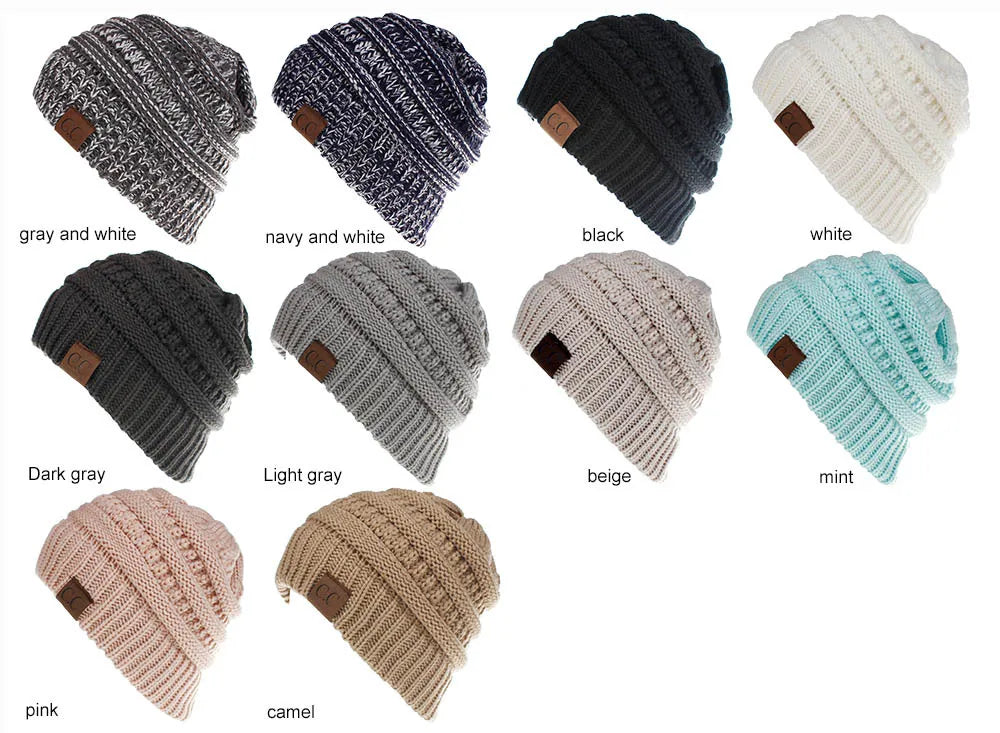 New Outdoor Warm Winter Woolen HatsAcrylic Open Horsetail HatsCold-Resistant High Ponytail Hats for Men and Women