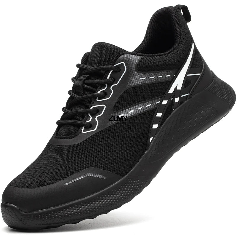 ZLMY Neue Sicherheitsschuhe für Damen, Stahlkappen-Sneaker, leichte Arbeitsschuhe, durchtrittsichere Arbeits-Sicherheitsstiefel für Damen und Herren