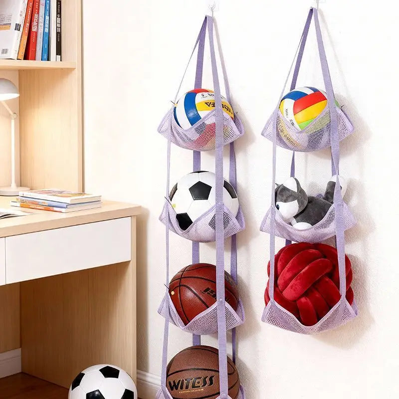 Ball Storage Hanging Bag Wall-mounted Home Door Football Rack Ball Rack Doll Doll Storage Helmet Storage Easy Convenient Access