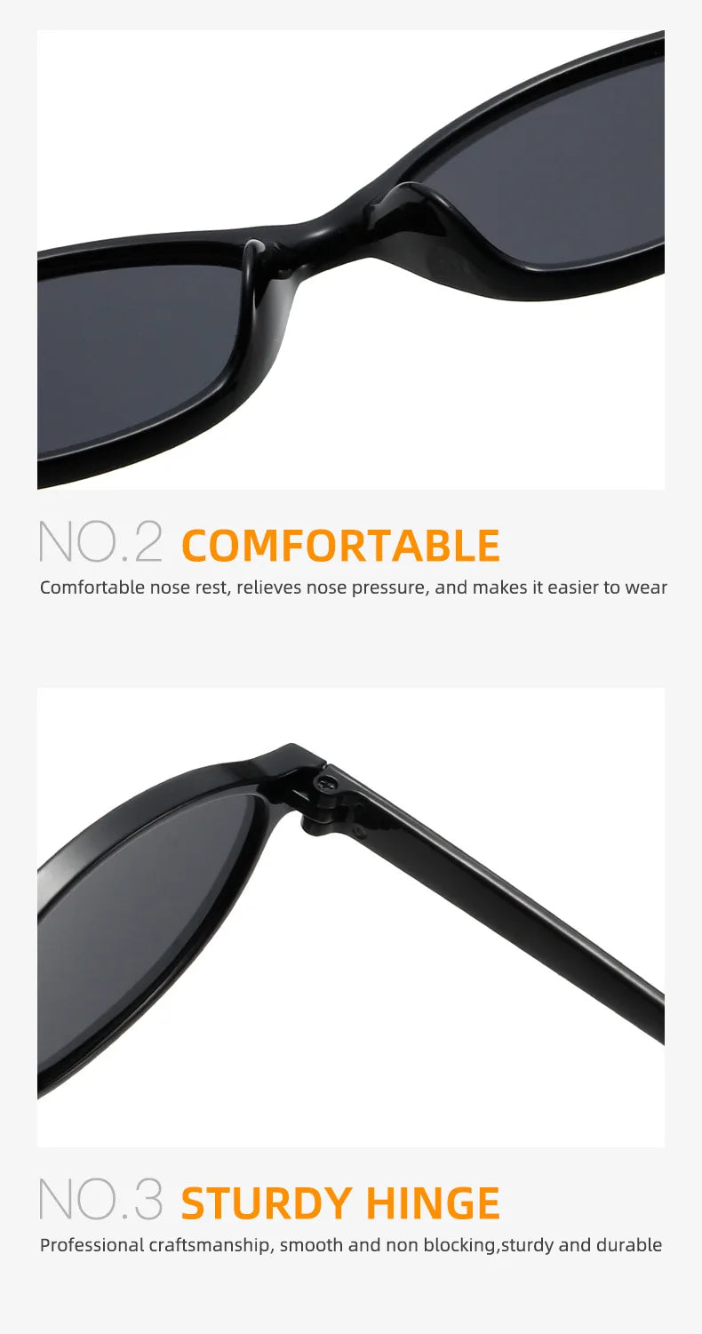Sexy Small Oval Women's Sunglasses 2024 New Fashion Black Brown Sun Glasses Ladies Shades Trends Summer Unique Eyewear Men