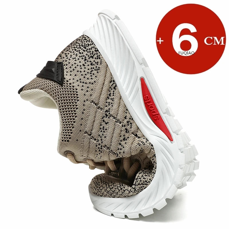 Man Sneakers Elevator Shoes Hidden Heels Breathable Heightening Shoes For Men Increase Insole 6CM Lift Sports Casual Height Shoe