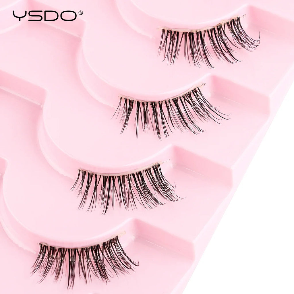 YSDO Halb-Wimpern 5/7/10 Paare Nerzwimpern Natürliche Falsche Wimpernverlängerung Make-up Wispy Katzenwimpern Künstliche Wimpern Maquiagem Cilios