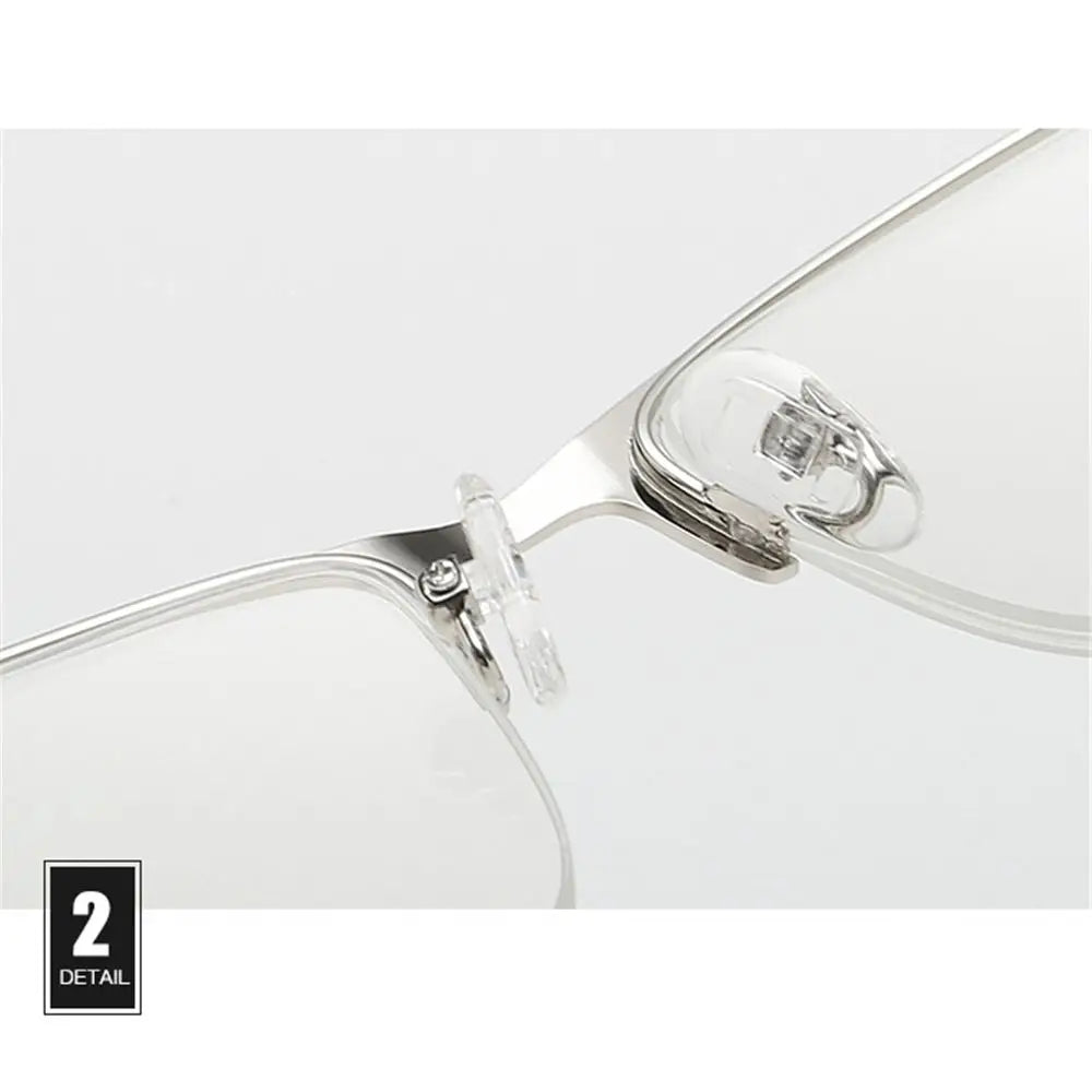 Men's Reading Glasses +0.5 To +4.0 Business Reading Lens Metal Frame Optical Anti Blue Light Presbyopia Glasses with Class