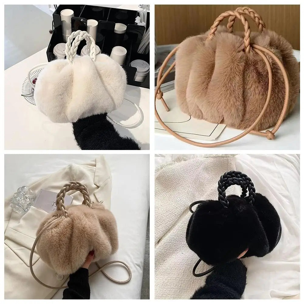Cute Pumpkin Bag Autumn And Winter New Fashion Cloud Crossbody Bag Niche Design Sweet Girls Handbag Travel Shoulder Bag